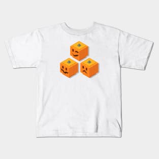 Isometric Pixel Art Pumpkins Kids T-Shirt